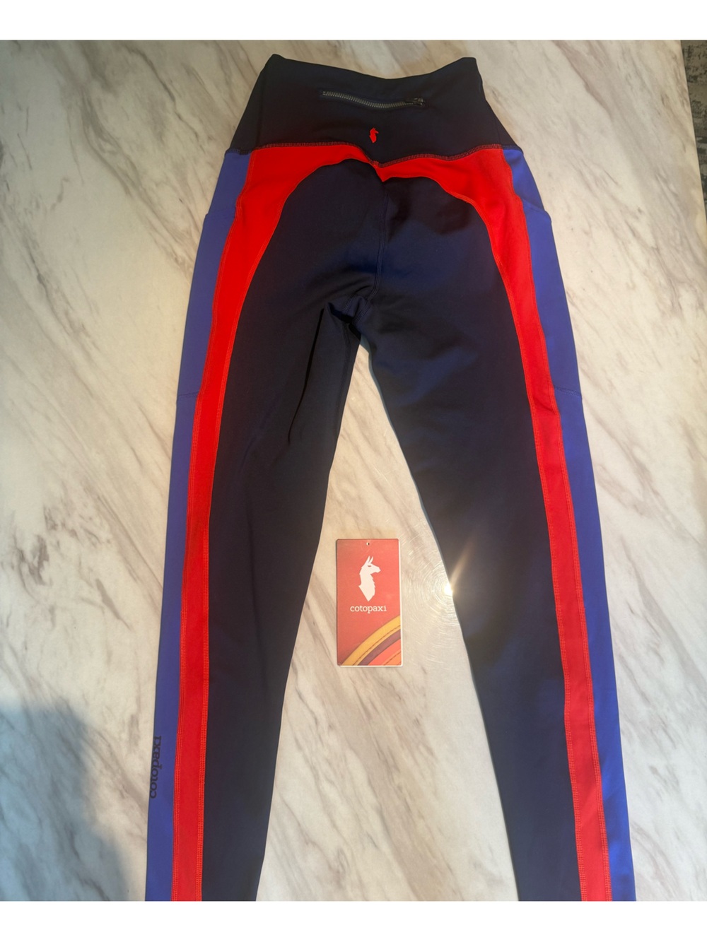 Cotopaxi Roso Tight Maritime Leggings Women’s Sz L Navy Blue Red MSRP: $95